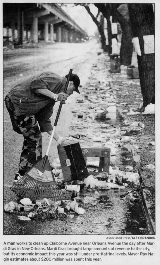A man cleans up Clairborne Avenue near Orleans Avenue